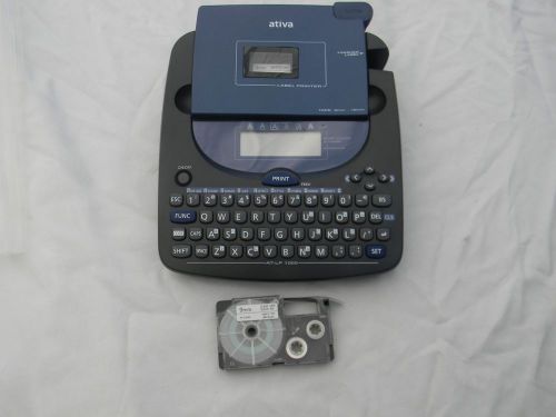 Ativa Label Maker Printer AT-LP 1000 2 Line LCD Display EUC