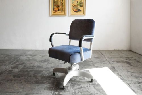 1950s Solid Back Steno Office Chair, Refinished