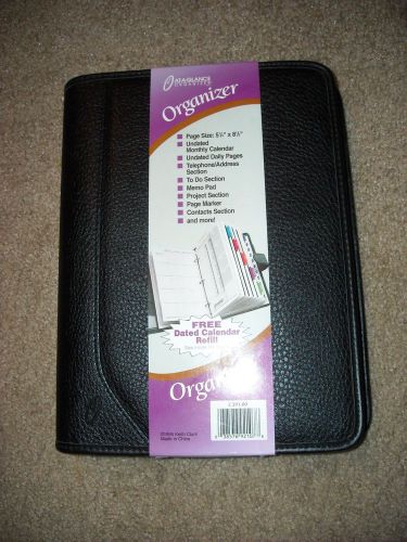 Black classic at-a-glance planner/organizer--5.5&#034; x 8.5&#034;!!! for sale