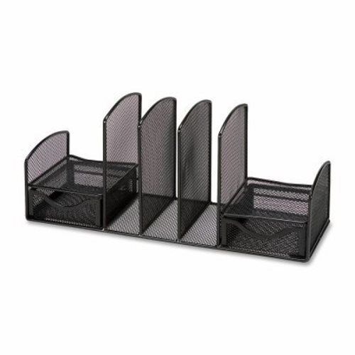 Lorell Desktop Organizer, 17&#034;x6-5/8&#034;x7-3/4&#034;, Black Mesh (LLR21560)