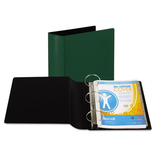 Contour Heavy-Duty Locking Round Ring Binder, 11 x 8-1/2, 4&#034; Capacity, Green