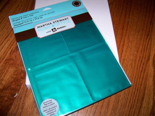 4 pocket MARTHA STEWART avery 5 PACKS of 10 sheets recipe SHEET PROTECTOR 8.5x11