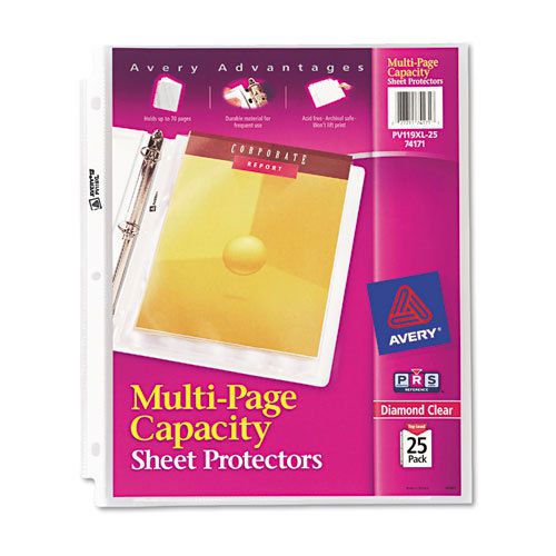 Multi-page top-load sheet protectors, heavy gauge, letter, clear, 25/pack for sale