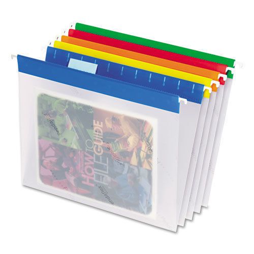 EasyView Poly Hanging File Folders, Letter, Assorted Colors, 25/Box