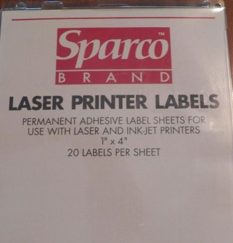 Sparco laser/ink jet printer labels self-adhesive labels 1&#034; x 4&#034; for sale