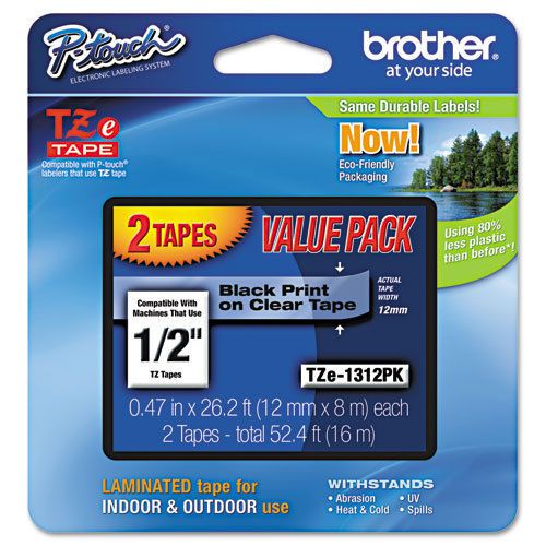 Brother International Tze1312pk Label Tape - 0.50&#034; Width