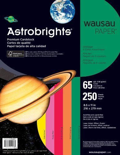 Wausau paper astrobrights card stock - for inkjet, inkjet print - (wau21004) for sale