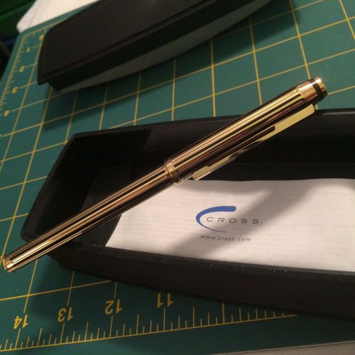 Signature fountain pen 18k nib broad the king of cross! 22kt goldp zebra stripes for sale