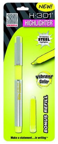 Zebra H-301 Stainless Steel Highlighter Yellow