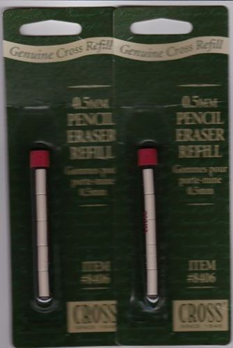 2 packs - 10 genuine cross 0.5mm pencil eraser refills - item #8406 for sale