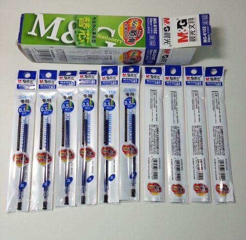 20pcs x refill  SHANGHAI MG-6102 0.5mm fine GEL PEN Blue colour