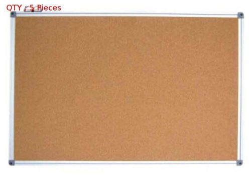 5X BRAND NEW COMMERCIAL 450X600 MM SINGLE SIDE ALUMINUM FRAME CORK BOARD