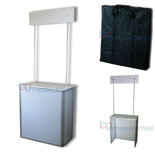 Promoter mit topschild, weiss/weiss, promotion theke, counter, falttisch for sale