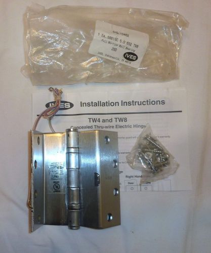 Ives 5bb1sc 5&#034; 652/26d tw8 swing clear electric thru-wire hinge satin chrome for sale