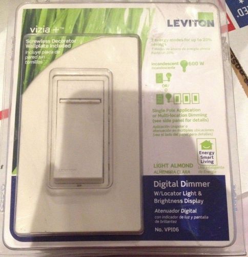 Leviton VPI06 Screwless Decorator Wallplate Included