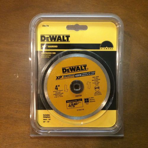 Dewalt — 4&#034; Continuous Rim Diamond Saw Blade with 7/8-Inch Arbor — DW4729