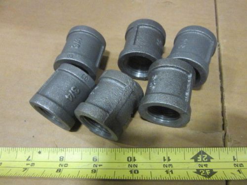 6 BLACK STEEL 3/4&#034; PIPE BUSHINGS NEW