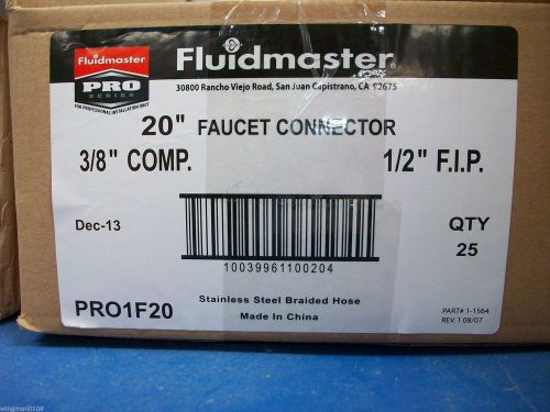 FLUIDMASTER 20&#034; FAUCET CONNECTOR 3/8&#034; COMP - 1/2&#034; F.I.P. #PRO1F20 - QTY. 25