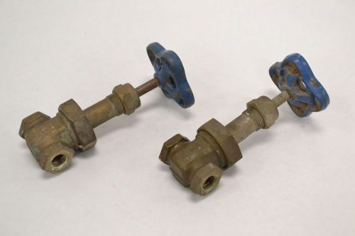 LOT 2 NIBCO T-134 BRASS GATE VALVE SIZE 1/4IN NPT 150SWP 300WOG B265165