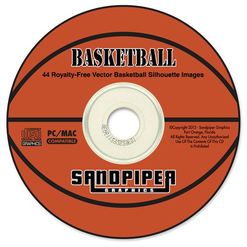 BASKETBALL SILHOUETTES - DIY ETCHING STENCIL CLIP ART CD