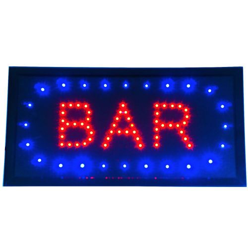 Animated led bar sign bright light window shop pub business display neon open for sale