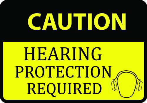 Loud noise warning sign caution hearing protection required work place 1 single for sale