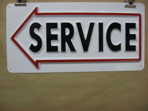 SERVICE ARROW FRAME LEFT 3-D Embossed Plastic 6x14 Sign, Auto Repair Shop Garage