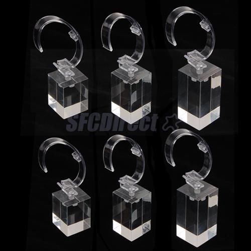 Set 6 Clear Acrylic Detachable Bracelet Jewelry Watch Display Holder Stand Rack