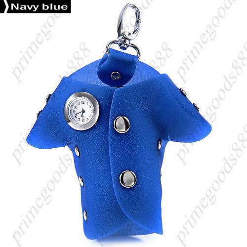 Clothes shape keychain quartz unisex wristwatch free shipping hook navy blue for sale