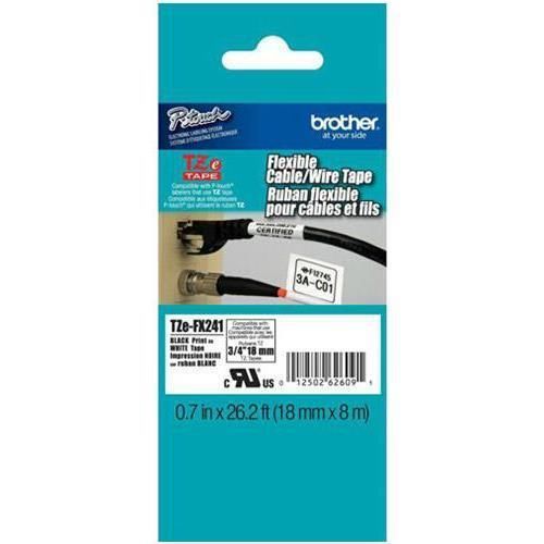 Brother TZe-FX241 Flexible Thermal Label, White TZEFX241