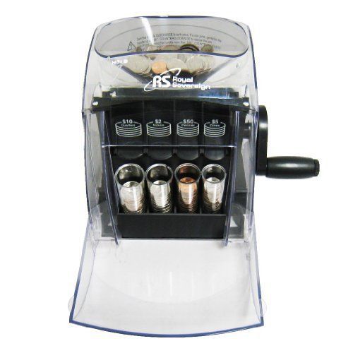 Royal Sovereign Sort &#039;N Save Manual Coin Sorter, Black/Clear (QS-1)