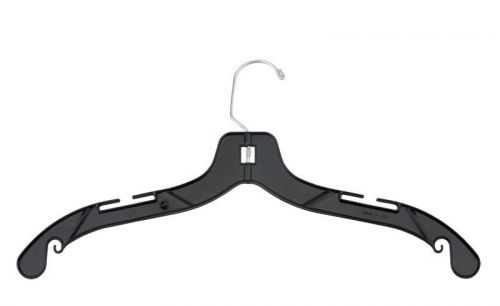 NAHANCO 17&#034; Plastic Dress Hanger - Middle Heavy Weight - Black