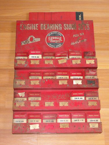 OLD VTG FEDERAL MOGUL ENGINE BEARING SHIM SET GARAGE DISPLAY RACK W/ GUIDE BOOK