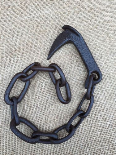 Antique / Vintage 30&#034; Log Chain with Grab - Primitive Logging Chain Tool