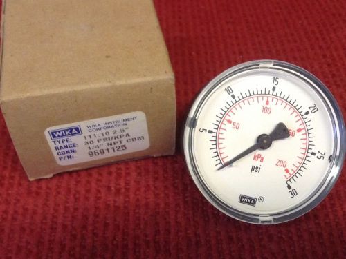 WIKA - P/N:9691125 - Pressure Gauge - 30 PSI - Type #111.10 2.5&#034; - NEW