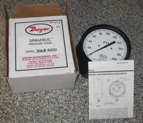 DWYER SPIRAHELIC PRESSURE GAGE SERIES 7116B-G200