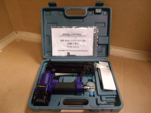 Central Pneumatic Air Nailer Stapler 2-N-1 Kit 40116 J24