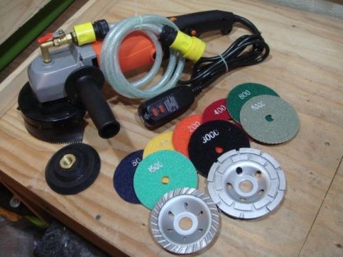 5 Inch Variable Speed 110V Wet Polisher FREE SHIP Diamond Pad 5 Cup Wheel Stone