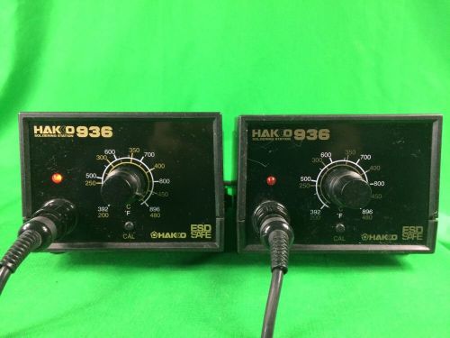 Lot Of 2 HAKKO 936 Soldering Stations