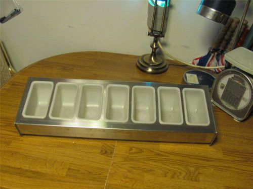 Commercial bar server stainless  condiments rack+7 pans-vguc-man cave for sale