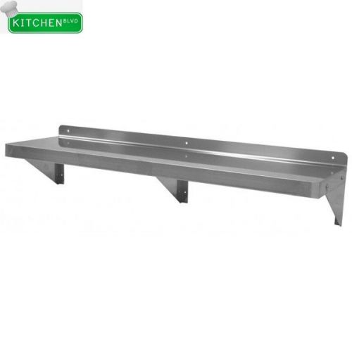 Stainless Steel Wall Mount Shelf 14&#034;W x 96&#034;L NSF