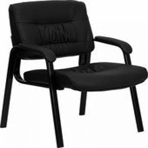 Flash furniture bt-1404-gg black leather guest / reception chair with black fram for sale