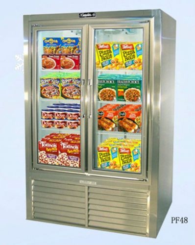 Leader 48&#034; 2 Swinging Glass Doors Commercial Reach In Freezer Model PF48