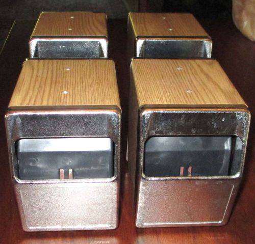 Lot of 4 2 Sided Traex Napkin Holders Restaurant Dispenser Walnut 6509-12