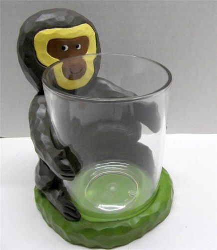 Kids novelty bath set jungle animals monkeys gorilla clear tumbler 2 piece for sale