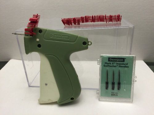 AVERY DENNISON MARK II PISTOL GRIP SWIFTACHER TOOL 3 SPARE NEEDLES &amp; RED BARBS