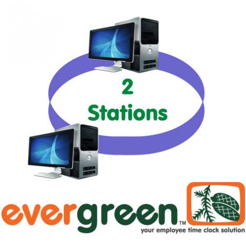 Evergreen employee time clock 2-station networkpak for sale