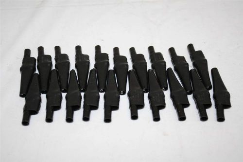 Mueller #63 (lot of 20) black insulated alligator clips 10 amp made in usa for sale