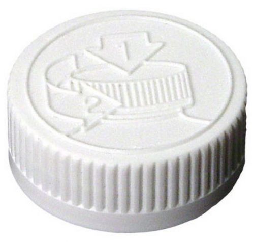 100 x  45/400 WHITE POLYPROPYLENE CHILD RESISTANT  Plastic CAP