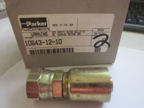 PARKER HANNIFIN FLUID CONNECTOR 10643-12-10 GOOD CONDITION